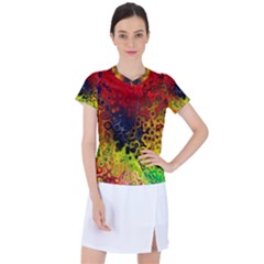 Color Abstract Colorful Art Women s Mesh Sports Top