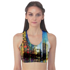 Skyline Frankfurt Christmas Star Sports Bra by Wegoenart