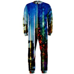 Skyline Frankfurt Christmas Star Onepiece Jumpsuit (men)  by Wegoenart