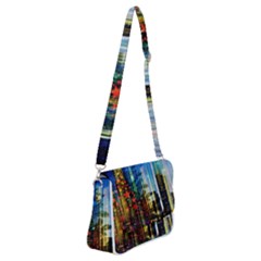 Skyline Frankfurt Christmas Star Shoulder Bag With Back Zipper by Wegoenart