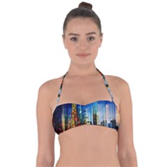 Skyline Frankfurt Christmas Star Halter Bandeau Bikini Top