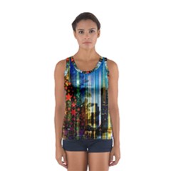 Skyline Frankfurt Christmas Star Sport Tank Top  by Wegoenart