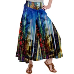 Skyline Frankfurt Christmas Star Satin Palazzo Pants