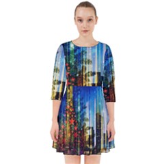 Skyline Frankfurt Christmas Star Smock Dress