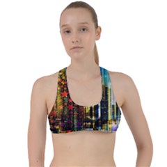 Skyline Frankfurt Christmas Star Criss Cross Racerback Sports Bra by Wegoenart