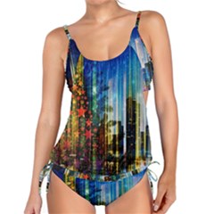 Skyline Frankfurt Christmas Star Tankini Set by Wegoenart