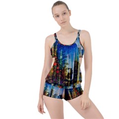 Skyline Frankfurt Christmas Star Boyleg Tankini Set 