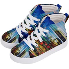 Skyline Frankfurt Christmas Star Kids  Hi-top Skate Sneakers by Wegoenart