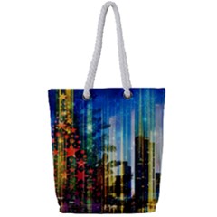 Skyline Frankfurt Christmas Star Full Print Rope Handle Tote (small)