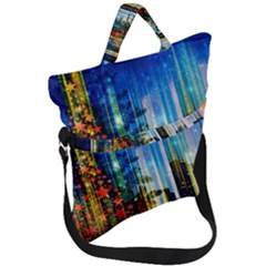 Skyline Frankfurt Christmas Star Fold Over Handle Tote Bag