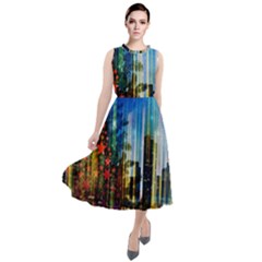 Skyline Frankfurt Christmas Star Round Neck Boho Dress