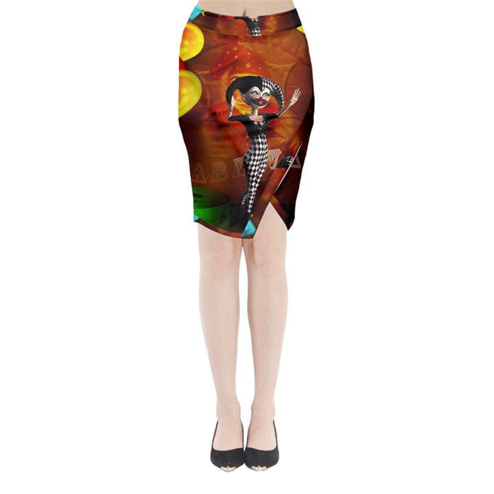 Cute Little Harlequin Midi Wrap Pencil Skirt