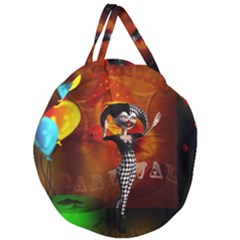 Cute Little Harlequin Giant Round Zipper Tote by FantasyWorld7