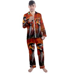 Cute Little Harlequin Men s Satin Pajamas Long Pants Set by FantasyWorld7