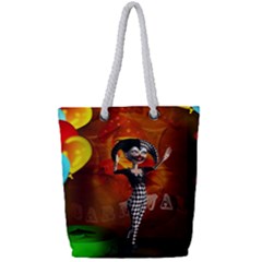 Cute Little Harlequin Full Print Rope Handle Tote (small) by FantasyWorld7