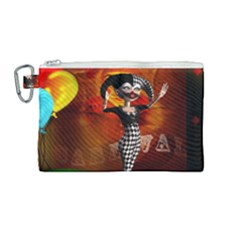 Cute Little Harlequin Canvas Cosmetic Bag (medium) by FantasyWorld7