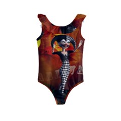 Cute Little Harlequin Kids  Frill Swimsuit by FantasyWorld7