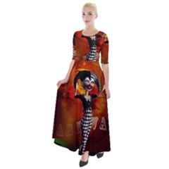 Cute Little Harlequin Half Sleeves Maxi Dress by FantasyWorld7