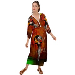 Cute Little Harlequin Grecian Style  Maxi Dress