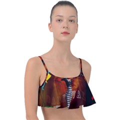 Cute Little Harlequin Frill Bikini Top