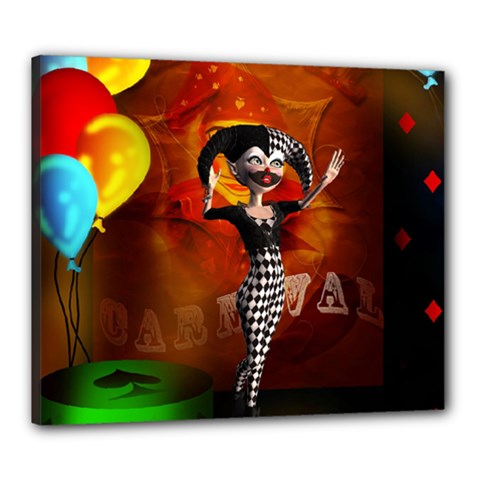 Cute Little Harlequin Canvas 24  X 20  (stretched) by FantasyWorld7