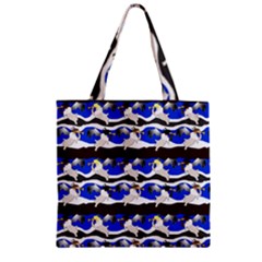 Angels Pattern Zipper Grocery Tote Bag by bloomingvinedesign