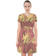 Tropical Vintage Floral Artwork Print Adorable In Chiffon Dress