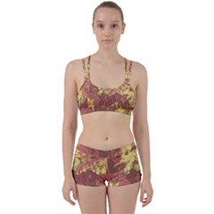 Tropical Vintage Floral Artwork Print Perfect Fit Gym Set