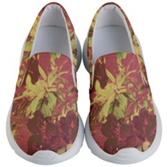 Tropical Vintage Floral Artwork Print Kids Lightweight Slip Ons by dflcprintsclothing