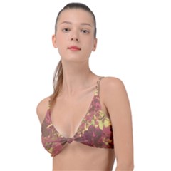 Tropical Vintage Floral Artwork Print Knot Up Bikini Top by dflcprintsclothing