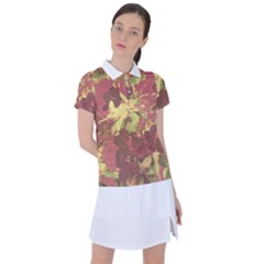 Tropical Vintage Floral Artwork Print Women s Polo Tee