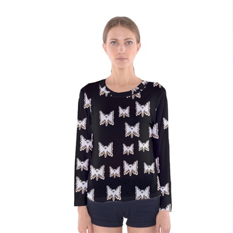 Bats In The Night Ornate Women s Long Sleeve Tee by pepitasart