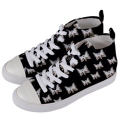 Bats In The Night Ornate Women s Mid-top Canvas Sneakers by pepitasart