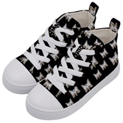 Bats In The Night Ornate Kids  Mid-top Canvas Sneakers by pepitasart