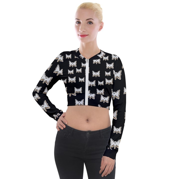 Bats In The Night Ornate Long Sleeve Cropped Velvet Jacket