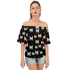 Bats In The Night Ornate Off Shoulder Short Sleeve Top