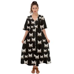 Bats In The Night Ornate Kimono Sleeve Boho Dress