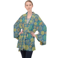 Zappwaits Amusement Long Sleeve Velvet Kimono  by zappwaits