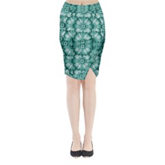 Sea And Florals In Deep Love Midi Wrap Pencil Skirt by pepitasart