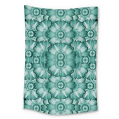 Sea And Florals In Deep Love Large Tapestry by pepitasart