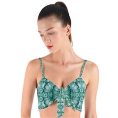 Sea And Florals In Deep Love Woven Tie Front Bralet