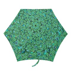 Green Flowers Mini Folding Umbrellas