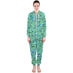 Green Flowers Hooded Jumpsuit (ladies) 