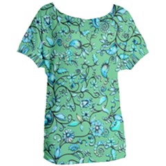 Green Flowers Women s Oversized Tee by ZeeBee