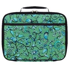 Green Flowers Full Print Lunch Bag by ZeeBee