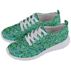 Green Flowers Men s Lightweight Sports Shoes