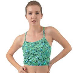 Green Flowers Mini Tank Bikini Top