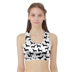 Dachshunds! Sports Bra With Border by ZeeBee