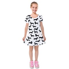 Dachshunds! Kids  Short Sleeve Velvet Dress