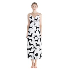 Dachshunds! Button Up Chiffon Maxi Dress